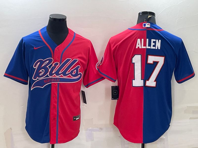 Men Buffalo Bills #17 Allen Blue red 2022 Nike Co branded NFL Jersey->buffalo bills->NFL Jersey